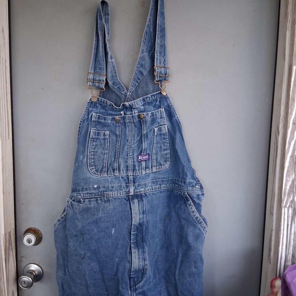 Big Smith Men's 42x32 Bib Overalls Denim Carpenter Farm Utility Zip Painters